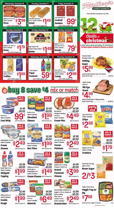 Ridley's Holiday Weekly Ad Flyer December 15 to December 21, 2020