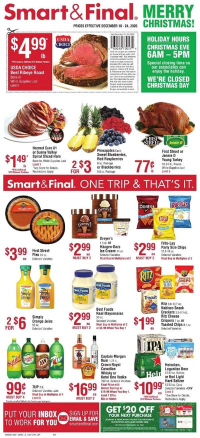 Smart & Final (AZ, CA, NV) Weekly Ad Flyer December 16 to December 24