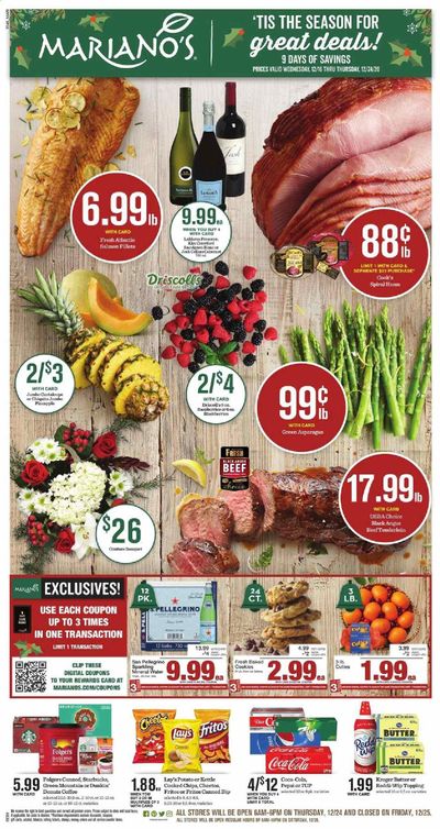 Mariano’s Weekly Ad Flyer December 16 to December 24