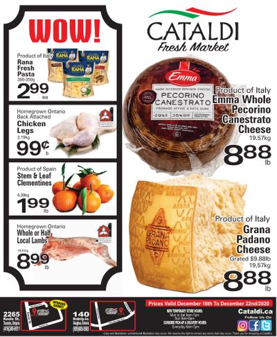 Cataldi Fresh Market Flyer December 16 to 22