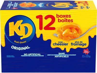 Kraft Dinner Original Macaroni & Cheese 225g, Pack of 12 On Sale for $ 7.97 (Save $ 4.00) at Amazon Canada