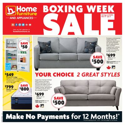 Home Furniture (Atlantic) Boxing Week Flyer December 17 to January 3