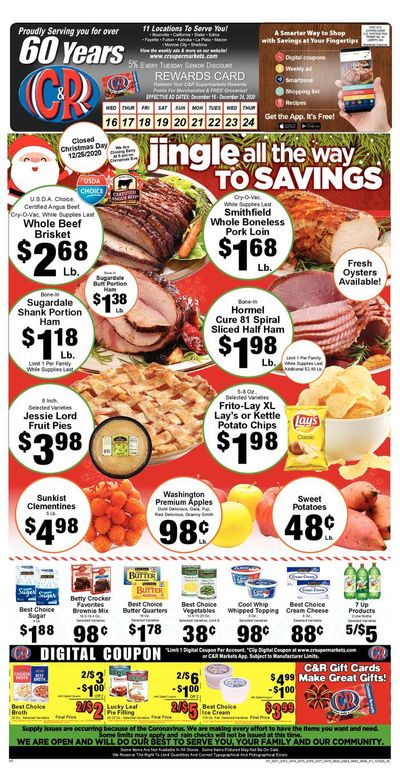 C&R Market Christmas Holiday Weekly Ad Flyer December 16 to December 24, 2020