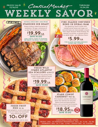 Central Market Christmas Holiday Weekly Ad Flyer December 16 to December 24, 2020