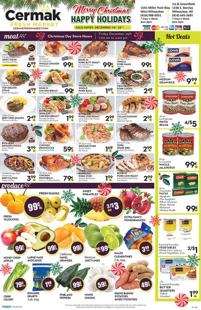 Cermak Fresh Market (WI) Christmas Holiday Weekly Ad Flyer December 16 to December 25, 2020