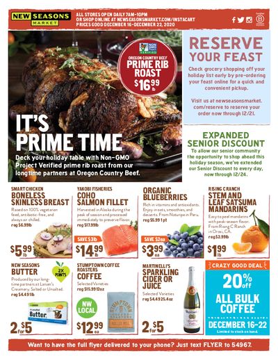 New Seasons Market (OR) Holiday Weekly Ad Flyer December 16 to December 22, 2020