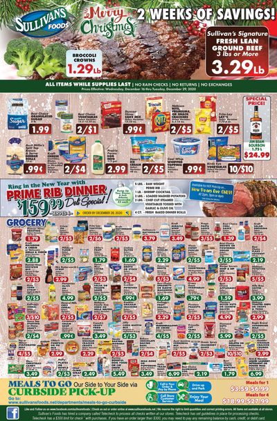 Sullivan's Foods Christmas Holiday Weekly Ad Flyer December 16 to December 29, 2020