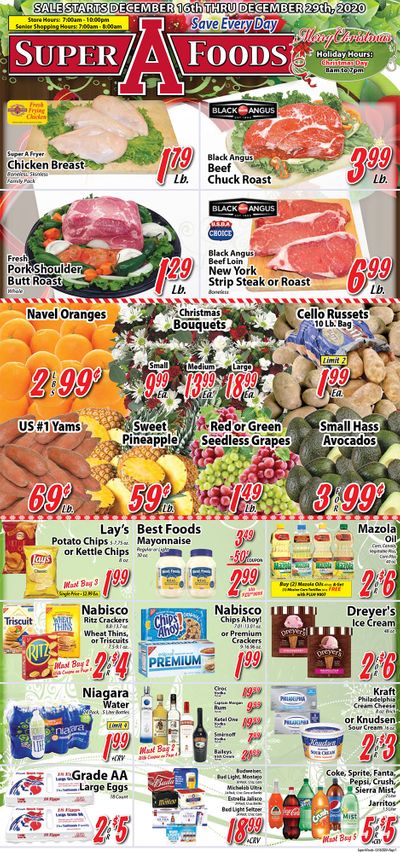 Super A Foods Christmas Holiday Weekly Ad Flyer December 16 to December 29, 2020