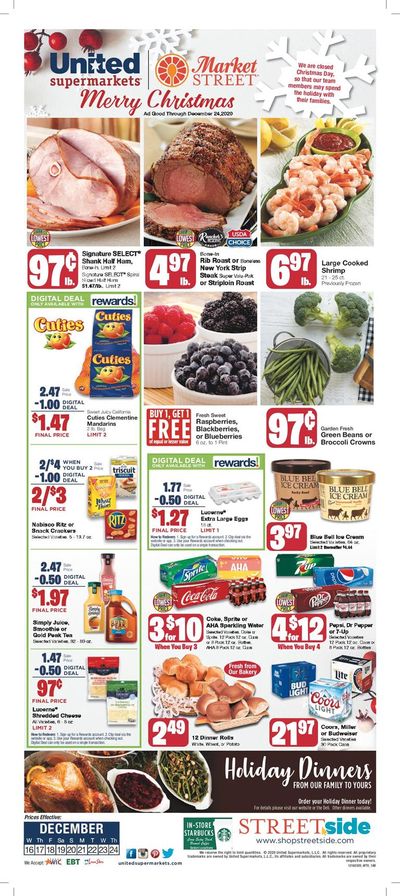 United Supermarkets Christmas Holiday Weekly Ad Flyer December 16 to December 24, 2020