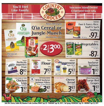 Country Grocer Flyer September 20 to 26