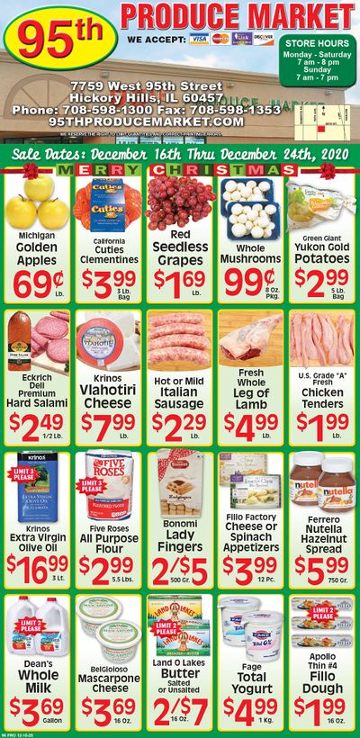 95th Produce Market Holiday Weekly Ad Flyer December 16 to December 24, 2020