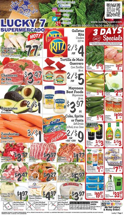 Lucky 7 Supermarket Holiday Weekly Ad Flyer December 16 to December 22, 2020