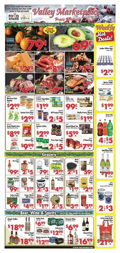 Valley Marketplace Holiday Weekly Ad Flyer December 16 to December 24, 2020