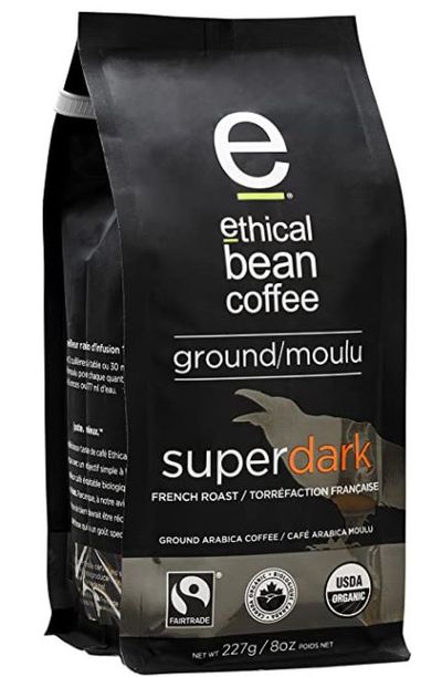 Ethical Bean Fair Trade Organic Coffee, Superdark French Roast, Ground Coffee - 227g Bag For $6.00 At Amazon Canada