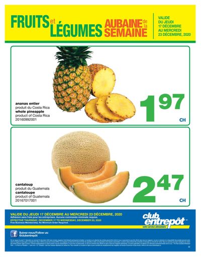 Wholesale Club (QC) Produce Deal of the Week Flyer December 17 to 23