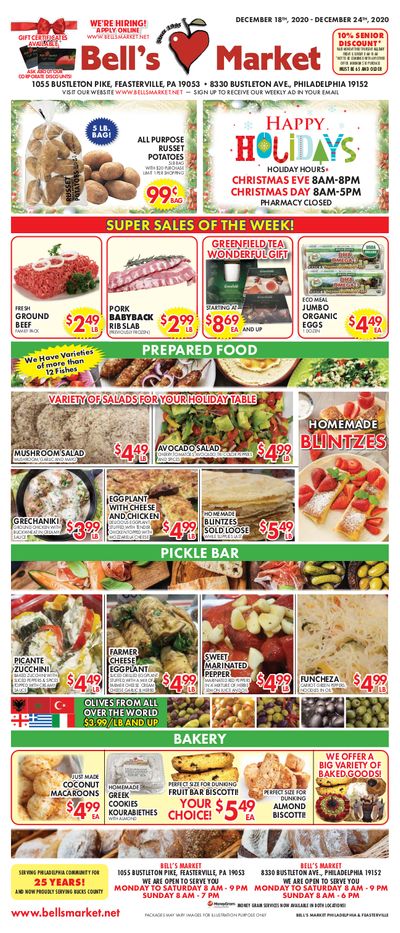 Bell's Market Holiday Weekly Ad Flyer December 18 to December 24, 2020