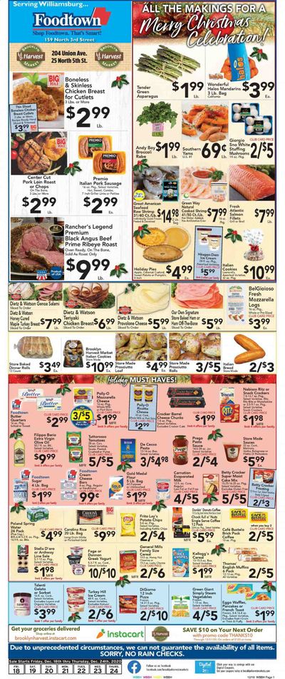Foodtown (NJ, NY, PA) Weekly Ad Flyer December 18 to December 24