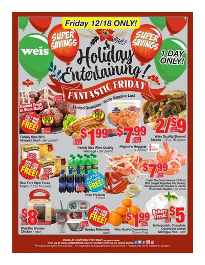 Weis Weekly Ad Flyer December 18 to December 18
