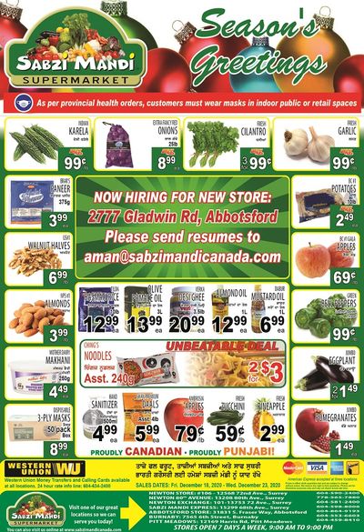 Sabzi Mandi Supermarket Flyer December 18 to 23