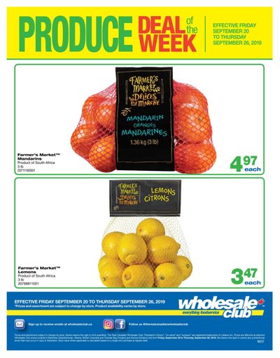 Wholesale Club (West) Produce Deal of the Week Flyer September 20 to 26