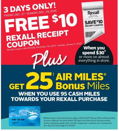 Rexall Pharma Plus Drugstore Canada Coupon & Flyers Deals: FREE $10 Gift Card With $30 Purchase + More Offers