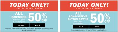 Old Navy Canada Deals: Today, Save 50% off All Dresses + 50% Off Men’s & Boys Long-Sleeve Button Down Shirts