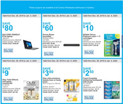 Costco Canada More Savings Weekly Coupons/Flyers for: Quebec, December 30 – January 5