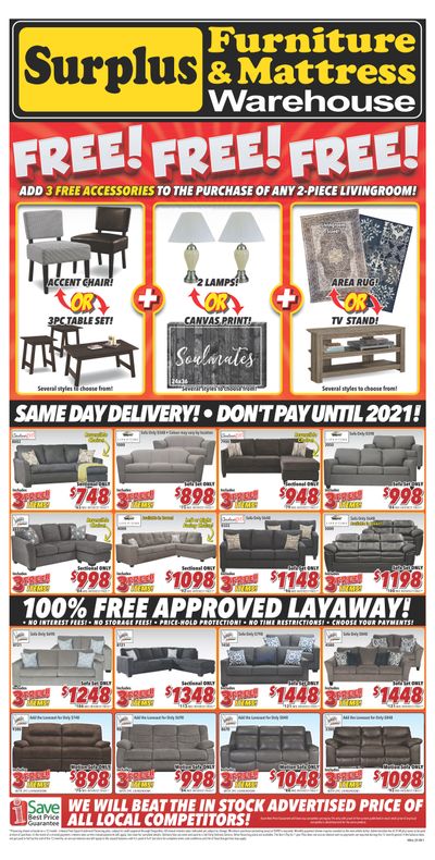 Surplus Furniture & Mattress Warehouse (Sudbury) Flyer December 31 to January 13
