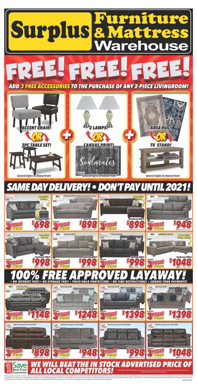 Surplus Furniture & Mattress Warehouse (St. Catherines) Flyer December 31 to January 13