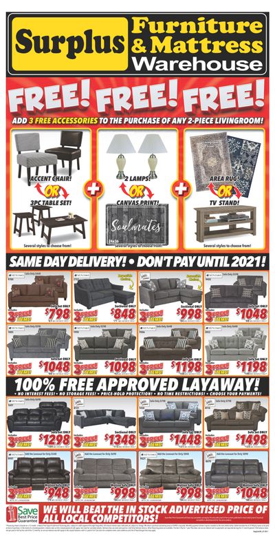 Surplus Furniture & Mattress Warehouse (Saskatoon) Flyer December 31 to January 13