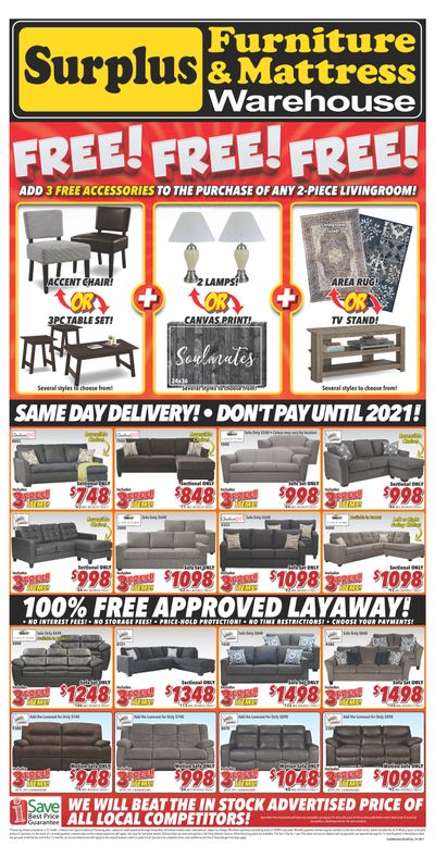 Surplus Furniture & Mattress Warehouse (Saint John) Flyer December 31 to January 13