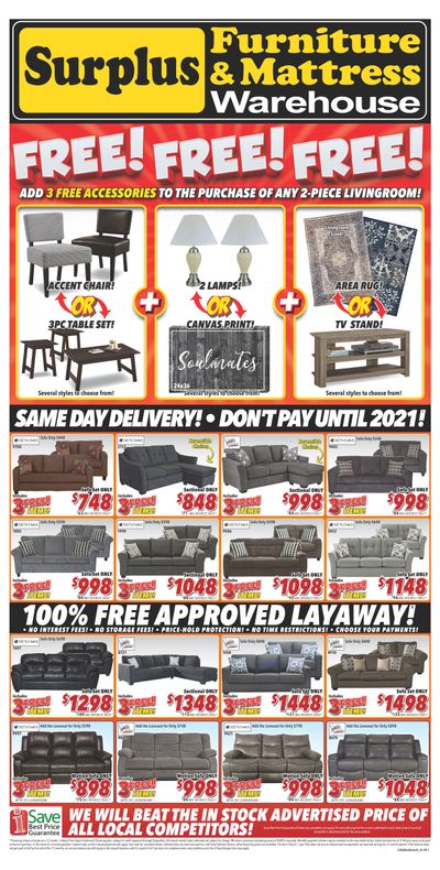 Surplus Furniture & Mattress Warehouse (Lethbridge) Flyer December 31 to January 13