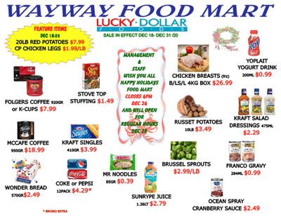 WayWay Food Mart Flyer December 18 to 31