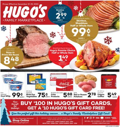 Hugo's Family Marketplace Holiday Weekly Ad Flyer December 19 to December 25, 2020