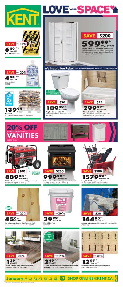 Kent Building Supplies Flyer January 2 to 8