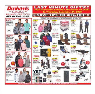 Dunham's Sports Weekly Ad Flyer December 19 to December 24