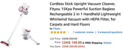 Amazon Canada Deals: Save 50% on Cordless Stick Upright Vacuum Cleaner + 27% on Schlage Camelot Keypad Entry