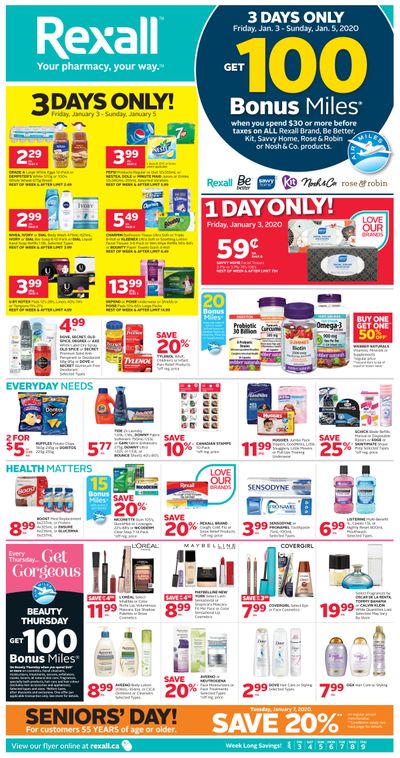 Rexall (West) Flyer January 3 to 9