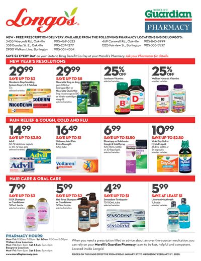 Longo's Pharmacy Flyer January 3 to February 5