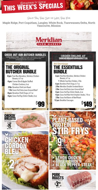 Meridian Meats and Seafood Flyer January 2 to 8