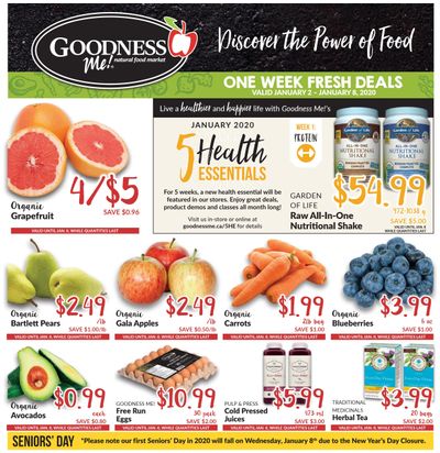 Goodness Me Flyer January 2 to 8