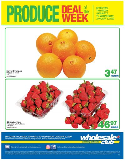 Wholesale Club (Atlantic) Produce Deal of the Week Flyer January 2 to 8