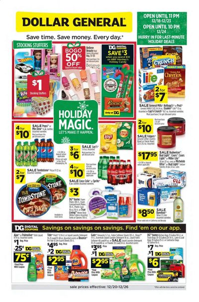 Dollar General (CA) Weekly Ad Flyer December 20 to December 26