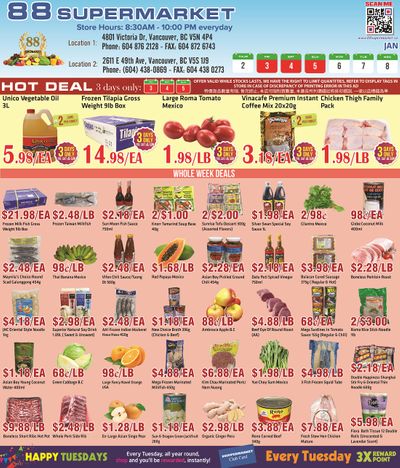 88 Supermarket Flyer January 2 to 8