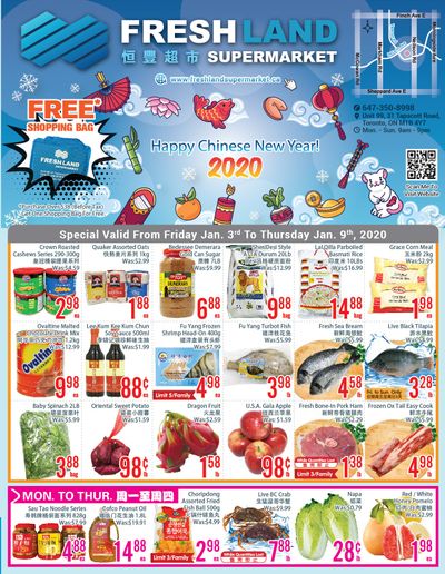 FreshLand Supermarket Flyer January 3 to 9