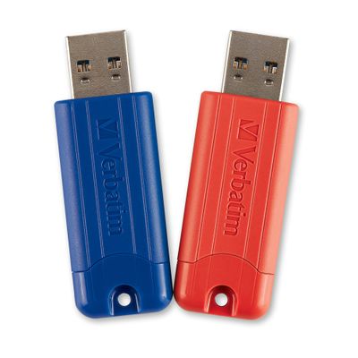 Verbatim 32 GB PinStripe USB 3.0 Flash Drive, 2 Pack  Red & Blue on Sale for $9.99 (Save $3.00) at Staples Canada