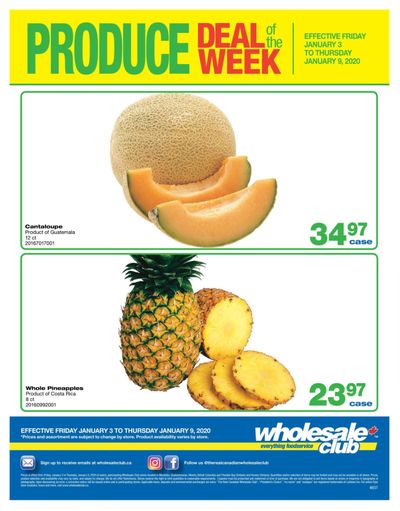 Wholesale Club (West) Produce Deal of the Week Flyer January 3 to 9