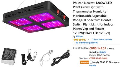 Amazon Canada Deals Of The Day: Save up to 33% off Select Phlizon Grow Light Products with Coupons + 20% on Ubeesize Ring Light Product Amazon Canada Deals Of The Day: Save up to 33% off Select Phlizon Grow Light Products with Coupons + 20% on Ubeesize Ring Light Product