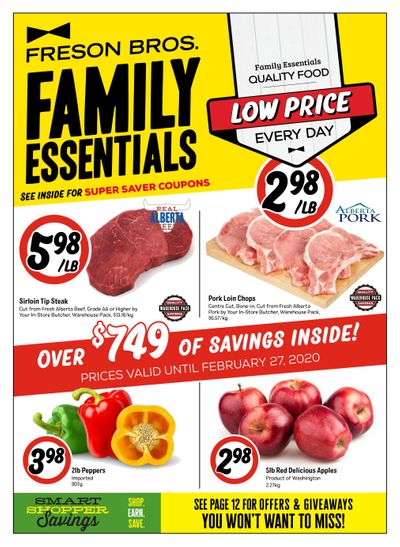 Freson Bros. Family Essentials Flyer December 27 to February 27