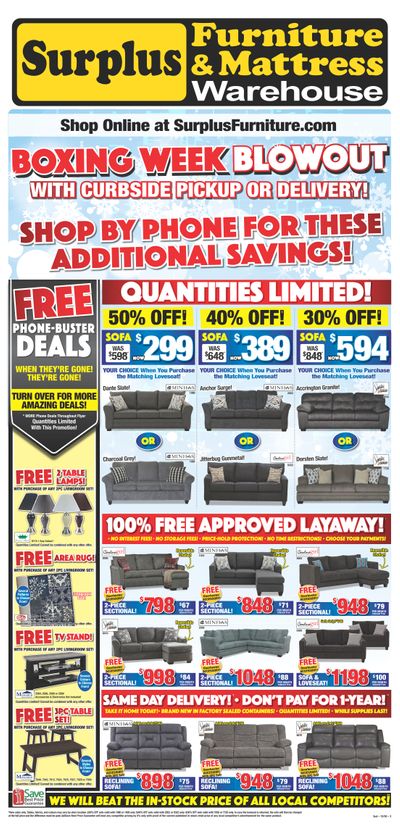 Surplus Furniture & Mattress Warehouse (Sudbury) Flyer December 22 to January 4